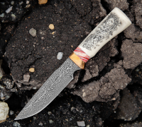 Нож Гефест из мозаичной дамасской стали купить на сайте koval-knife.shop