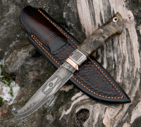 Нож Ладья из мозаичной дамасской стали  купить на  сайте koval-knife.shop